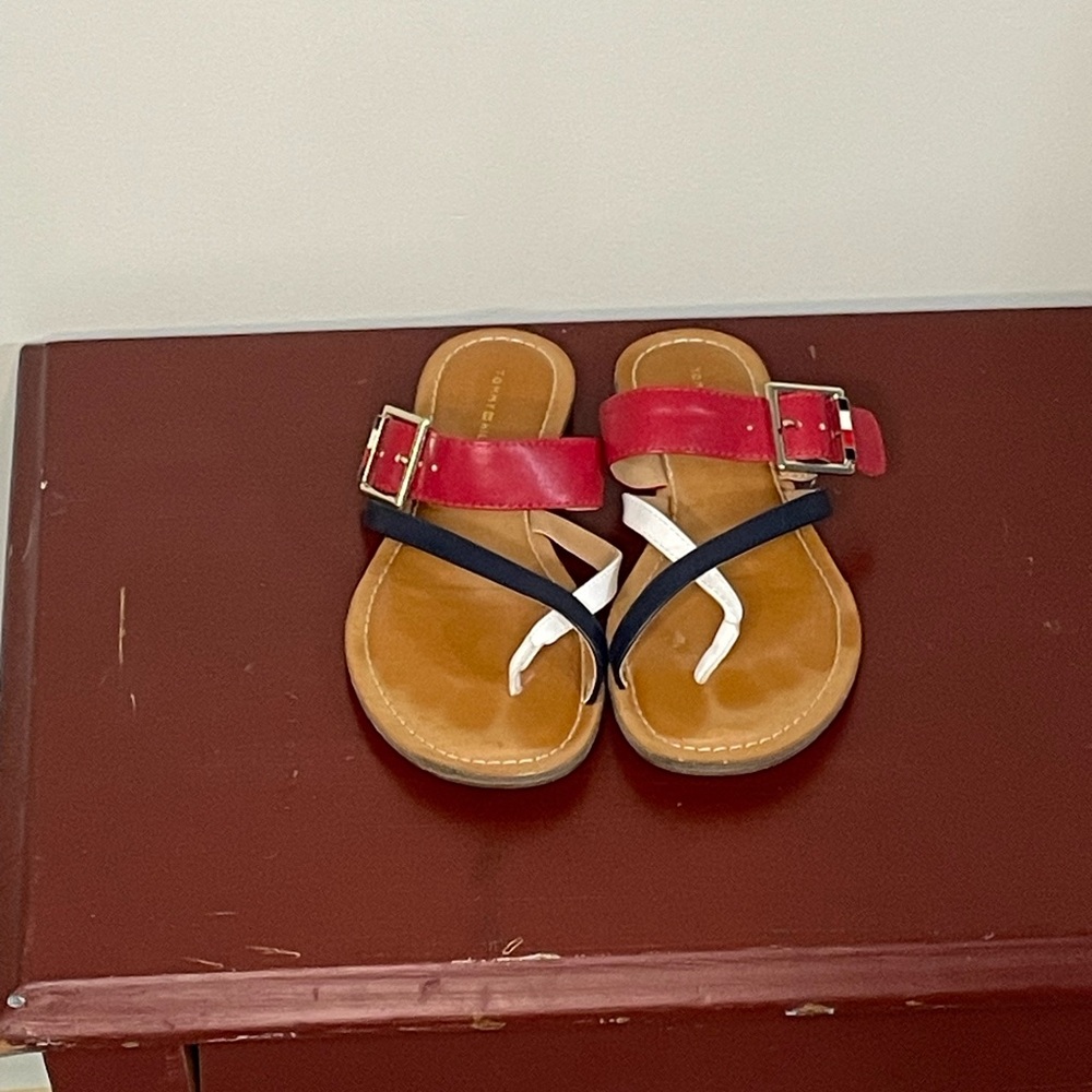 Tommy Hilfiger Red and White Sandals